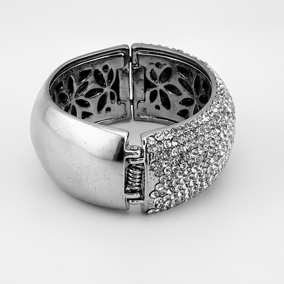 RARE Vintage Rhinestone Clasper Bracelet Midcentury Hollywood - Picture 7 of 10